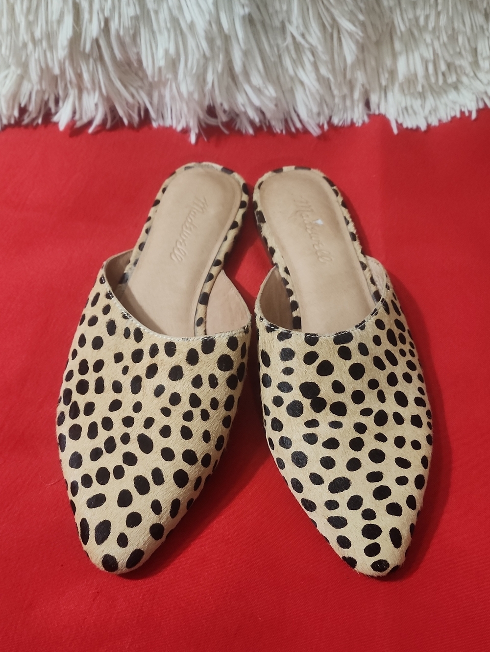 Madewell The Emilia Mule in Dotted Cal Pointed Toe Flats